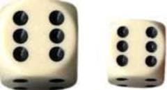 Dice - TerningesÃ¦t - 12 stk. 6 sidet (D6) - Opaque - Ivory / Black
