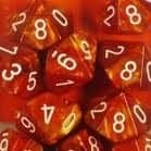 Dice - TerningesÃ¦t - 10 terninger - Scarab D10 (10 Sidet) - Scarlet With Gold - Signature