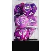 Dice - TerningesÃ¦t - 7 terninger - Festive Polyhedral Violet With White - Signature