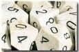 Dice - TerningesÃ¦t - 12 stk. 6 sidet (D6) - Marble - Ivory / Black