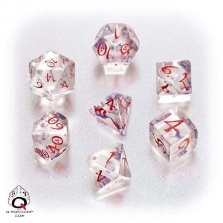 Dice - TerningesÃ¦t - 7 terninger - Classic RPG Transparent With Red