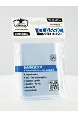 Ultimate Guard Classic Soft sleeves (SMÃ LOMMER Japanese Size (Yugioh stÃ¸rrelse) transparent (clear/gennemsigtig) (100 lommer)