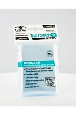 Ultimate Guard Precise-Fit sleeves (60x87mm lommer) Japanese Size (Yugioh stÃ¸rrelse) transparent (gennemsigtig) (100 lommer) (Perfect Fit)