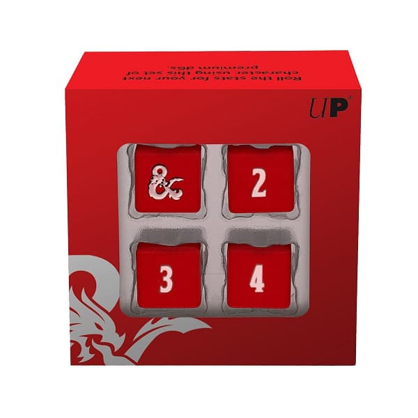 Dice - 6 sidede (D6) Terninger - Dungeons & Dragons: Heavy Metal Red and White (D&D) - Ultra Pro #18397