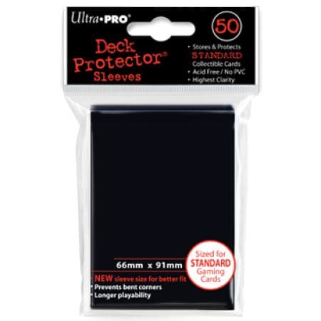 50 lommer -  Ultra Pro - PRO-Gloss: Black (Sorte) (HÃ¸j kvalitet) - Raven Black Sleeves #82669