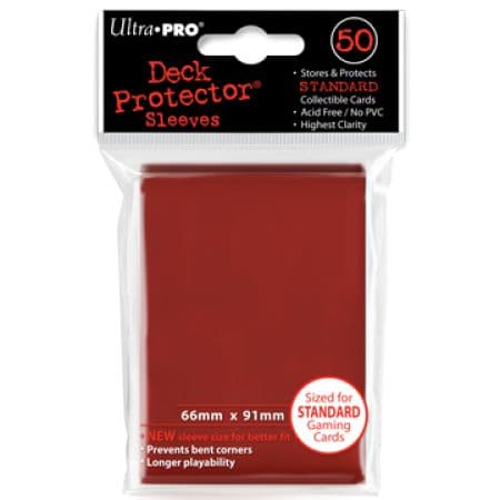 50 lommer -  Ultra Pro - PRO-Gloss: Red (RÃ¸de) (HÃ¸j kvalitet) - Lava Red Sleeves #82672