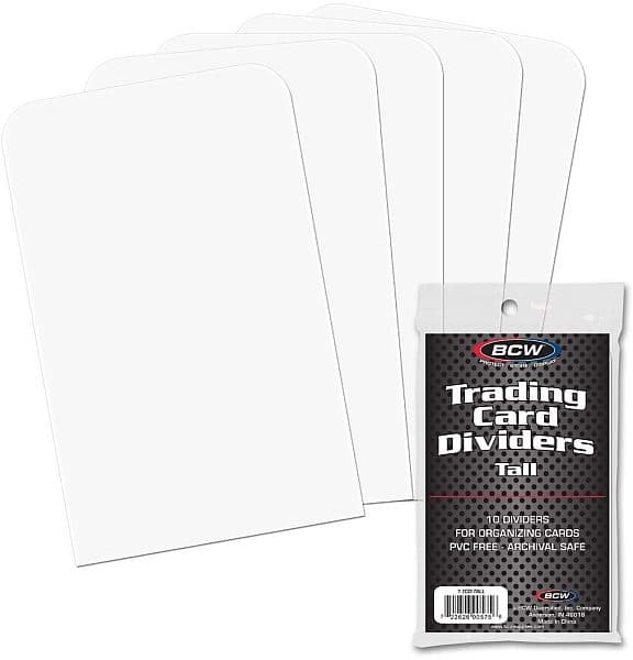 Card Dividers Tall (10 stk) - Kortopdelere til Toploaders & stÃ¸rre samlinger! BCW #1-TCD-TALL