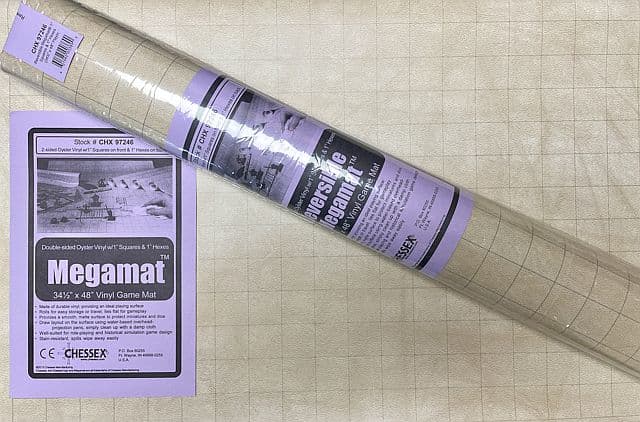Battle Mat - Megamat - Reversible - 1" Squares & 1" Hexes (Chessex 34Â½" x 48" / 88 x 122cm)