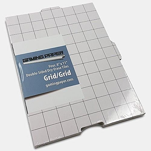 Battle Mat -   Gaming Paper Tiles - 4-Pack - 1" Square (8"x11")