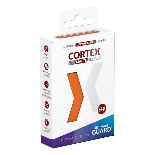 Ultimate Guard - Cortex Sleeves (Kortlommer) - Japanese Size (Yugioh-stÃ¸rrelse) Matte Orange (Orange) (60 Sleeves)