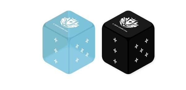 Hololive Official Card Game: Official Dice - Light Blue & Black (2-piece set)