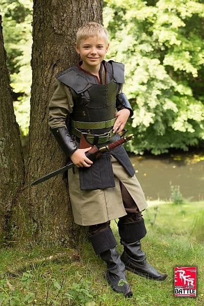 !Ready for Battle Leather Armour - Black - Epic Armoury - Small - Live Rollespil