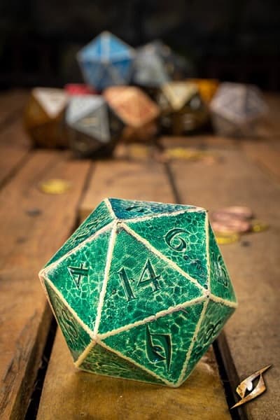 Dice - 20 sidede (D20) Terninger - Green - Epic Armoury - 8.5cm