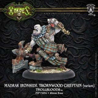 Trollbloods: Madrak Ironhide, Thornwood Chieftain - 2011 - (NEW sculpt) - Warlock - PIP+71056