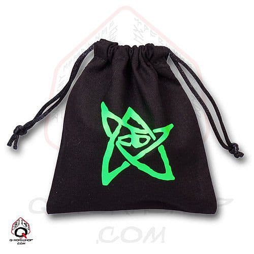 Dice bag - Call of Cthulhu: Black with Green Elder Sign (Terningepose) - QWS-BCTH102