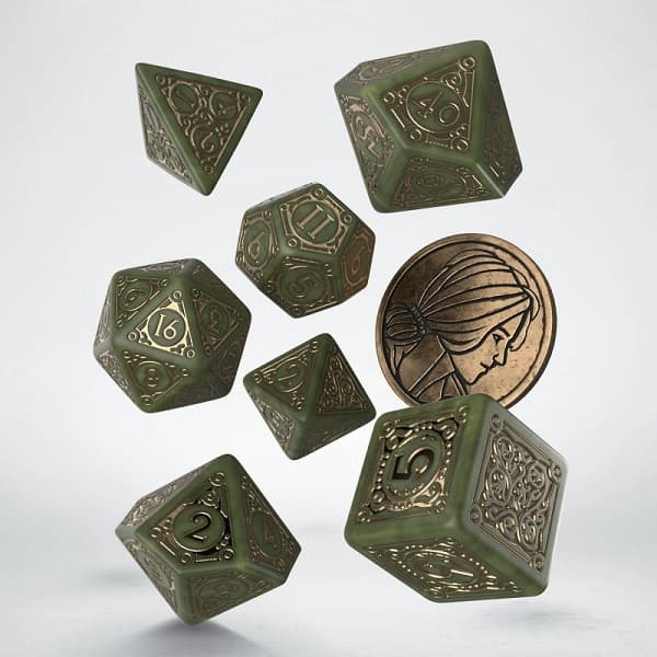 Dice - TerningesÃ¦t - 7 terninger &Â D2 Coin - The Witcher: Triss - The Fourteenth of the Hill