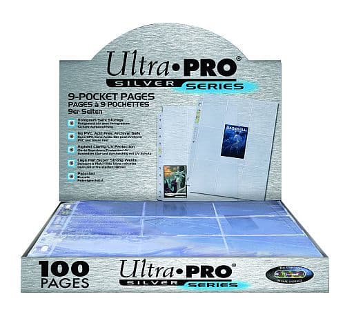 Ultra Pro Mappelommer til Ringbind/11 Huller (Silver) - Plads til 9 kort pÃ¥ hver side. 1 stk. #E-81442-E
