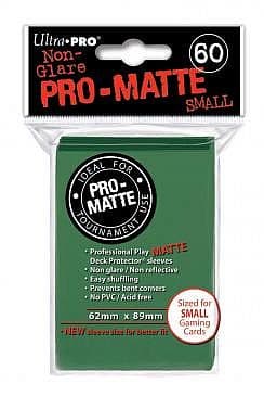 60 lommer - Ultra Pro - PRO-Matte SMALL Green (GrÃ¸n) - Non-Glare - Professional Sleeves Yu-Gi-Oh! stÃ¸rrelse #84265