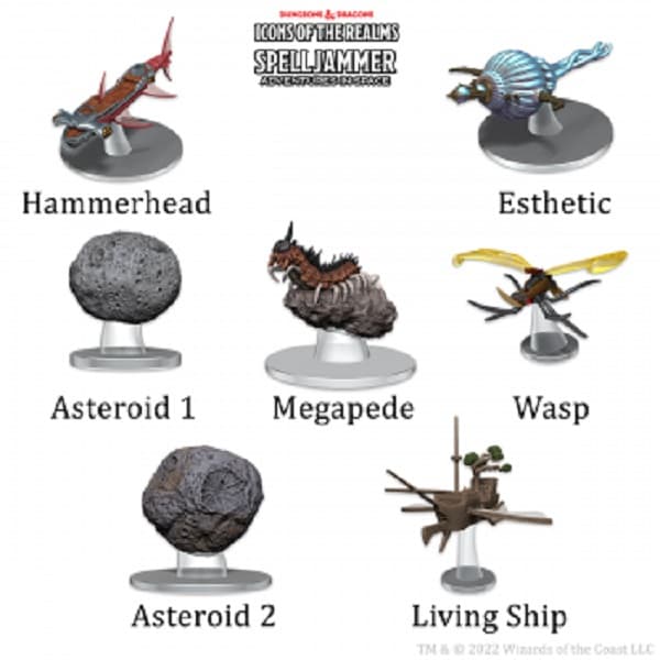 D&D - Fantasy Miniatures - Icons of the Realms: Ship Scale - Asteroid Encounters #WZK96181