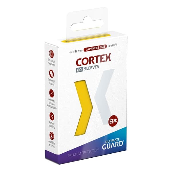 Ultimate Guard - Cortex Sleeves (Kortlommer) - Japanese Size (Yugioh-stÃ¸rrelse) Yellow (60 Sleeves)