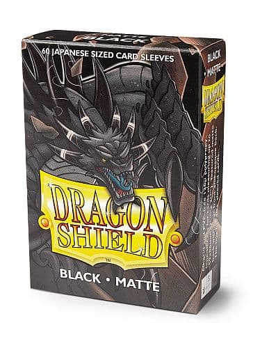 Dragon Shield Small/Japanese Size Deck Protectors - Matte: Black (Sort) - 60 lommer - Dragonshield (Yugioh) - Sleeves #AT-11102