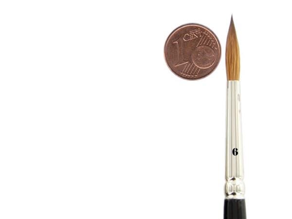 Feldherr - Kolinsky Red Sable Brush Size 6 | Ø 4,0mm | Visible Hair Length 20mm