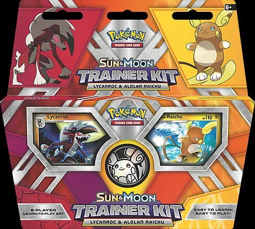 Pokemon Deck - Sun & Moon Trainer Kit: Lycanroc & Alolan Raichu 2-Player - Begyndervenligt Startersæt til 2 Spillere