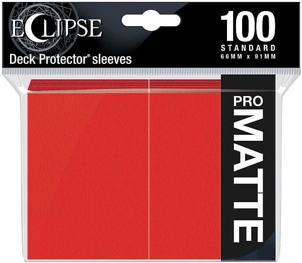 100 lommer - Ultra Pro - Eclipse (2021): Apple Red (Rød) (Top kvalitet) - Pro-Matte/Non-Glare - Professional Sleeves #15616