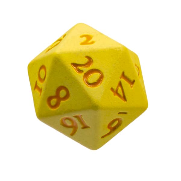 Dice - 2 x 20 sidede (D20) Terninger - Heavy Metal: Vivid Yellow - Ultra Pro #15941