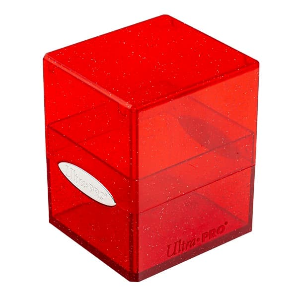 Deck Box - Satin Cube: Glitter Red (Rød) - Ultra Pro #16009