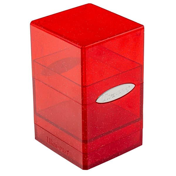 Deck Box - Satin Tower: Glitter Red (Rød) - Ultra Pro #16013